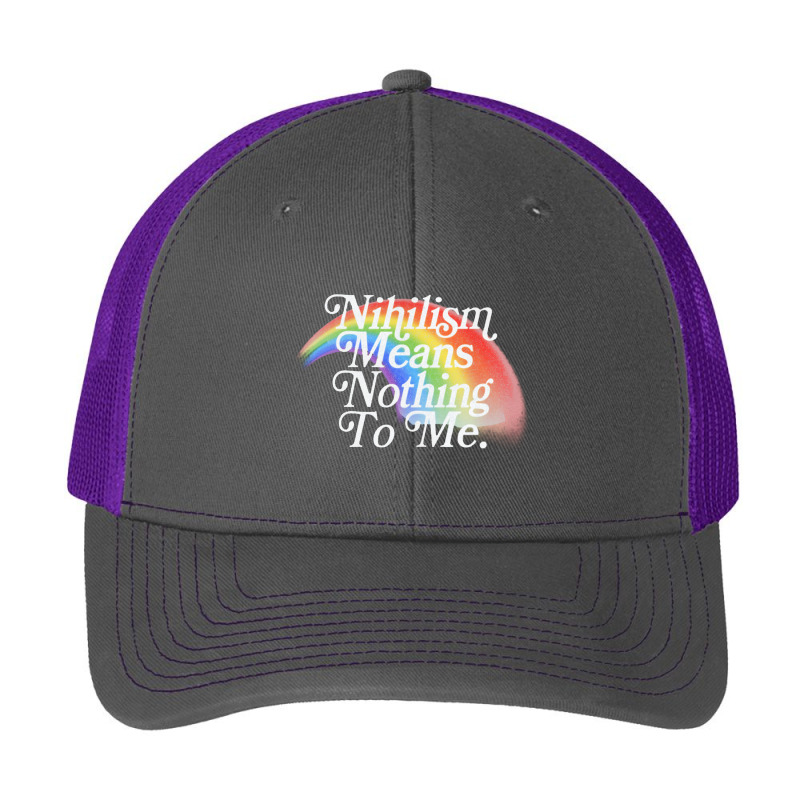 Nihilism Means Nothing To Me, Vintage Style Faded Rainbow Design Pa Trucker Cap by qulonuhun | Artistshot