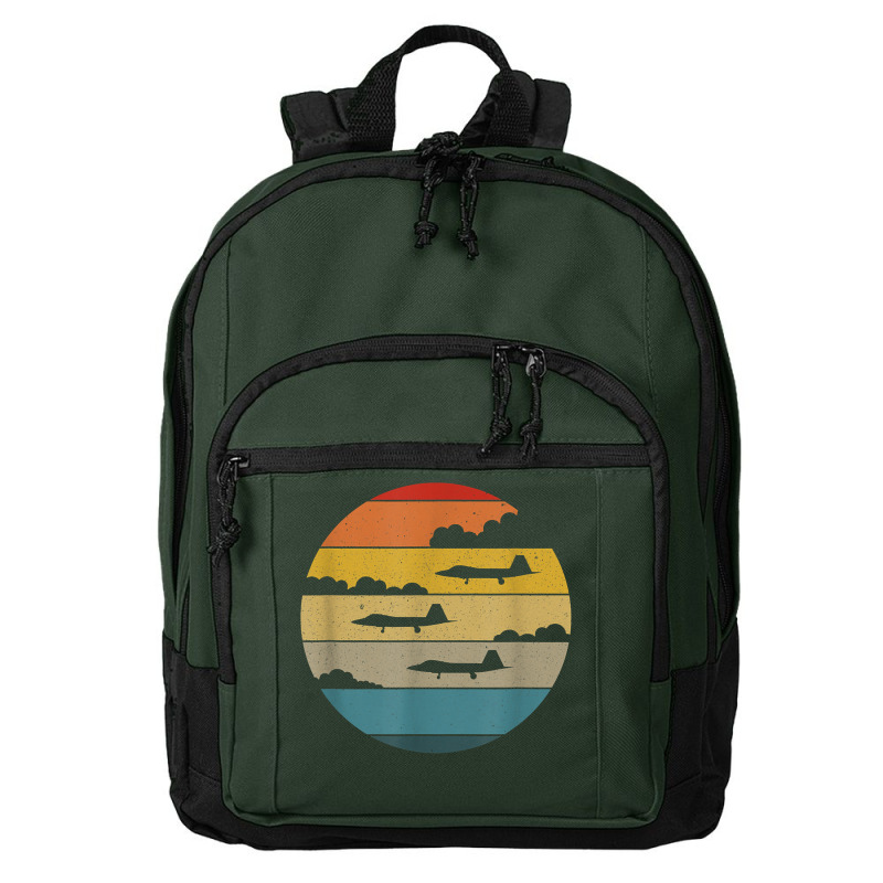 F 22 Raptor Silhouette Retro Sunset Airplanes In Clouds F22 T Shirt Basic Backpack | Artistshot