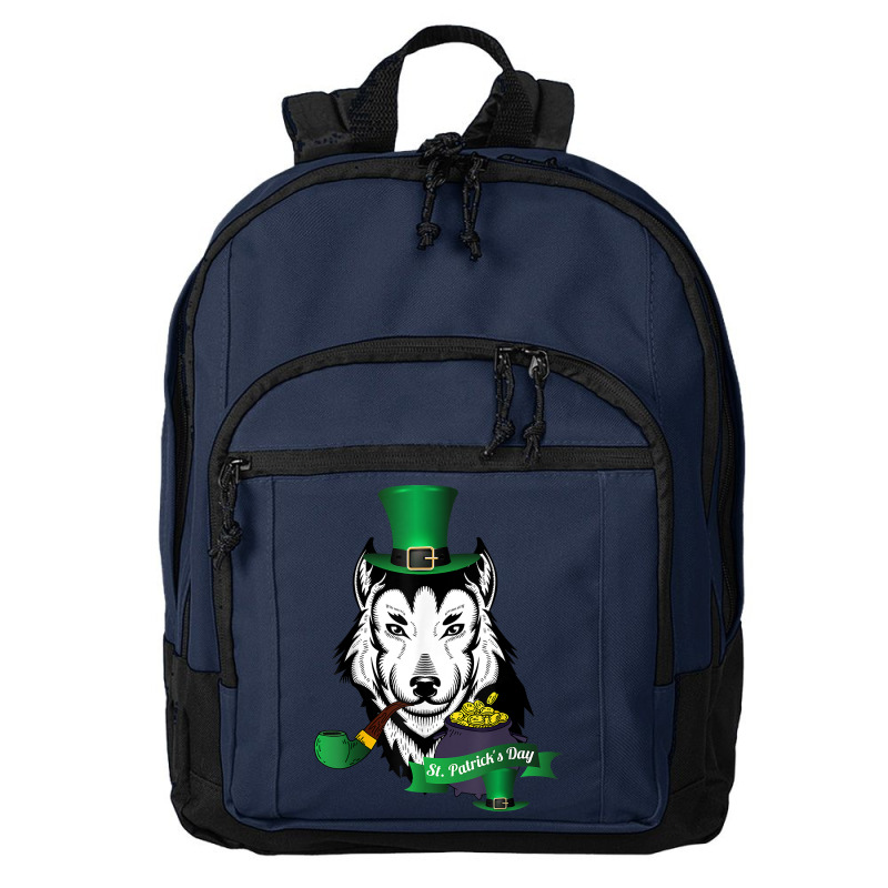 Leprechaun Hat Smoking Pipe Funny Wolf St Patricks Day Party T Shirt Basic Backpack | Artistshot