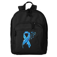 Diabetes Diabetic Leopard Blue Ribbon Stay Strong 131 Diabetes Awarene Basic Backpack | Artistshot