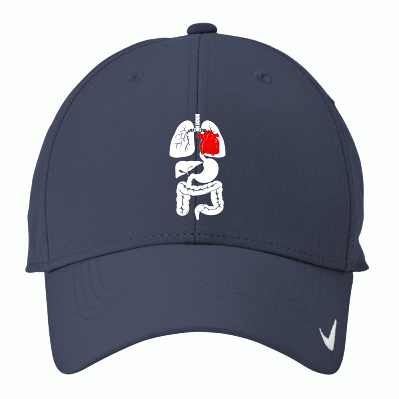 Funny Internal Organ Under The Skeleton Rib Cage Halloween Nike Dri-fit Cap | Artistshot