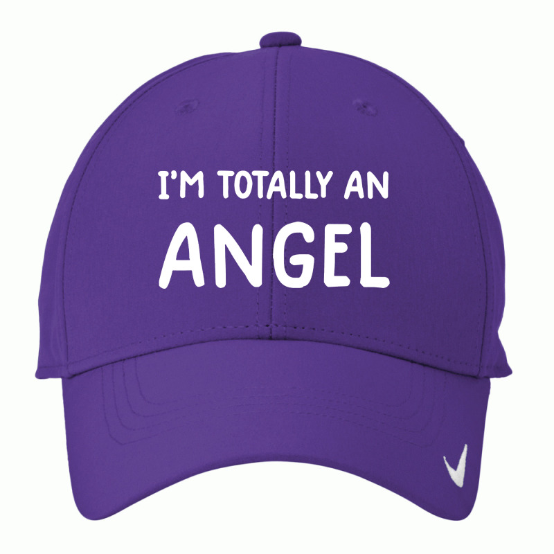 Im Totally An Angel Novelty Funny Halloween Christmas Nike Dri-FIT Cap by WuzzTees | Artistshot