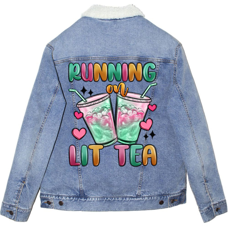 Running On Lit Tea Unisex Sherpa-lined Denim Jacket | Artistshot