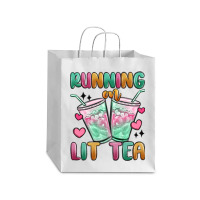 Running On Lit Tea Debie Paper Bag - 10 X 5 X 13 | Artistshot