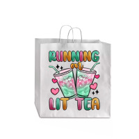 Running On Lit Tea Jumbo Paper Bag - 18 X 7 X 18 3/4 | Artistshot