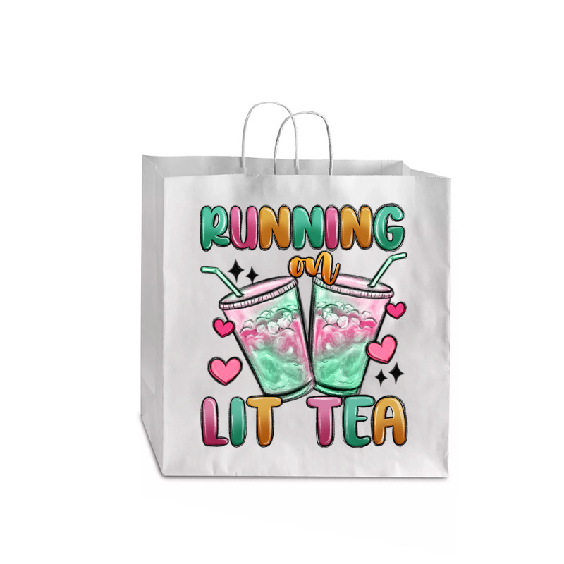 Running On Lit Tea Jumbo Paper Bag - 18 X 7 X 18 3/4 | Artistshot