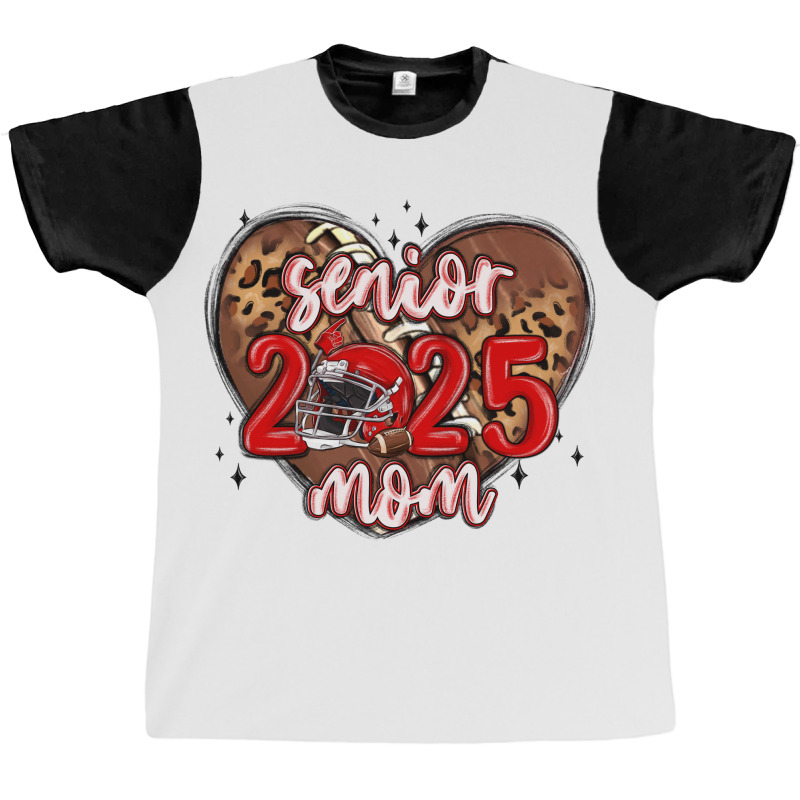 Senior 2025 Mom Football Graphic T-shirt | Artistshot