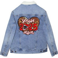 Senior 2025 Mom Football Unisex Sherpa-lined Denim Jacket | Artistshot