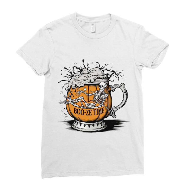 Boo Ze Time For Halloween Ladies Fitted T-Shirt by Charity Aduset | Artistshot