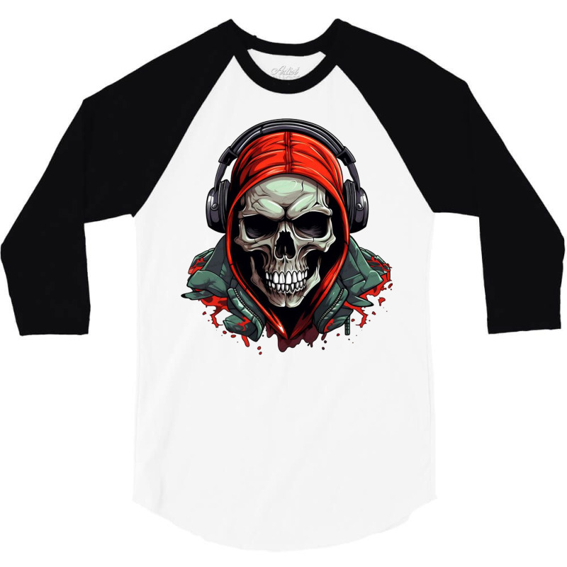 Hip Hop Skull 3/4 Sleeve Shirt | Artistshot