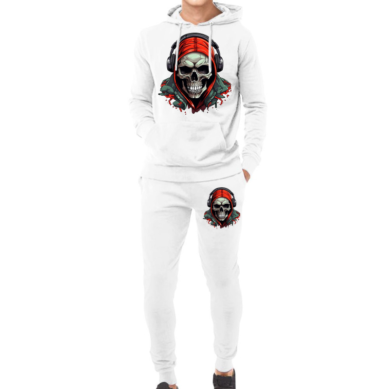 Hip Hop Skull Hoodie & Jogger Set | Artistshot