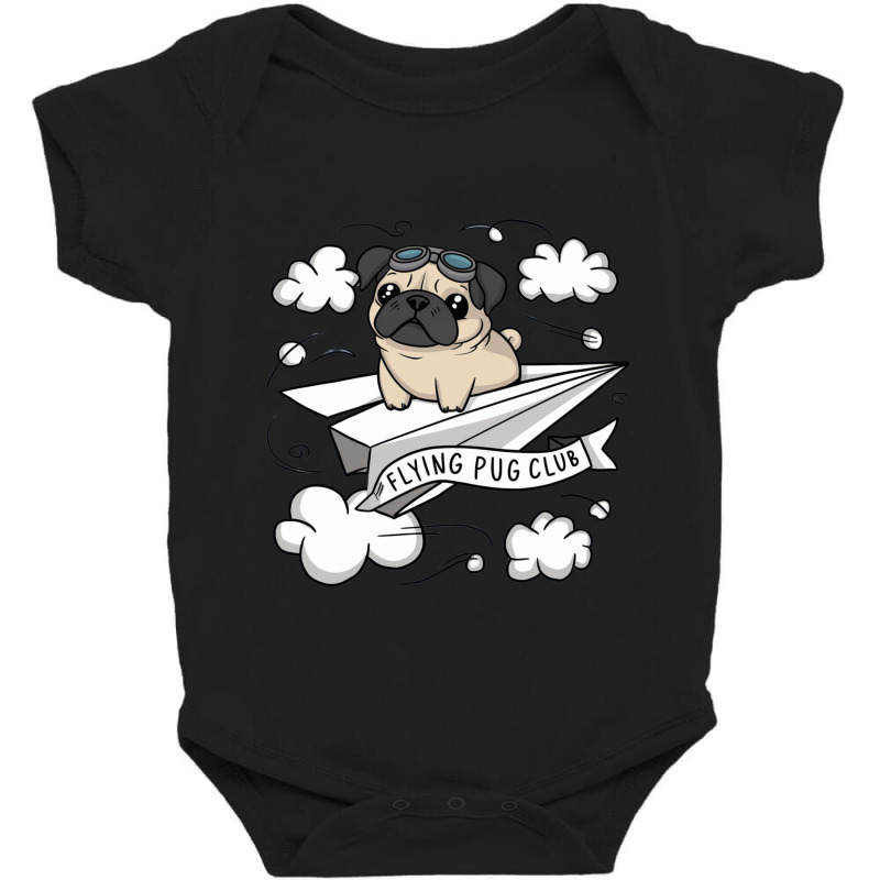 Flying Pug Club Baby Bodysuit by Charity Aduset | Artistshot