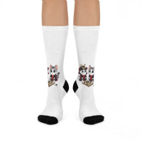 Cat Samurais Go Board Game Baduk Crew Socks | Artistshot