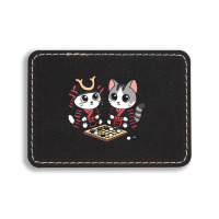 Cat Samurais Go Board Game Baduk Rectangle  Leatherette Patch | Artistshot