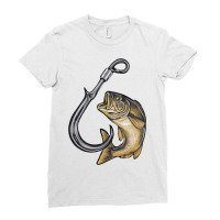 Hooked On Fishing Ladies Fitted T-shirt | Artistshot