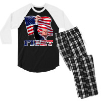 Trump Fight Men's 3/4 Sleeve Pajama Set | Artistshot