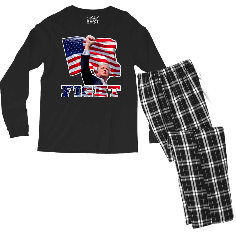 Trump Fight Men's Long Sleeve Pajama Set | Artistshot