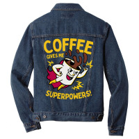 Coffee Gives Me Superpowers Men Denim Jacket | Artistshot