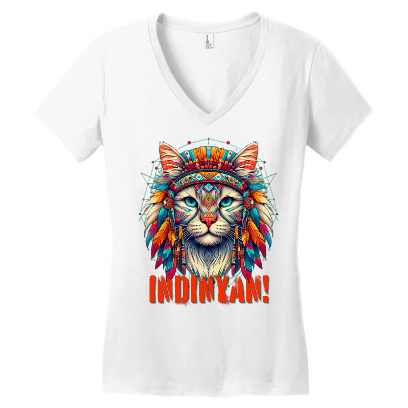 Indinyan - Ancient Neko By Nekowear Women's V-Neck T-Shirt by NekoWear | Artistshot