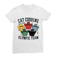 Cat Cuddling Olympic Team Ladies Fitted T-shirt | Artistshot