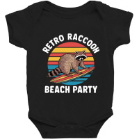 Retro Raccoon Beach Party Baby Bodysuit | Artistshot