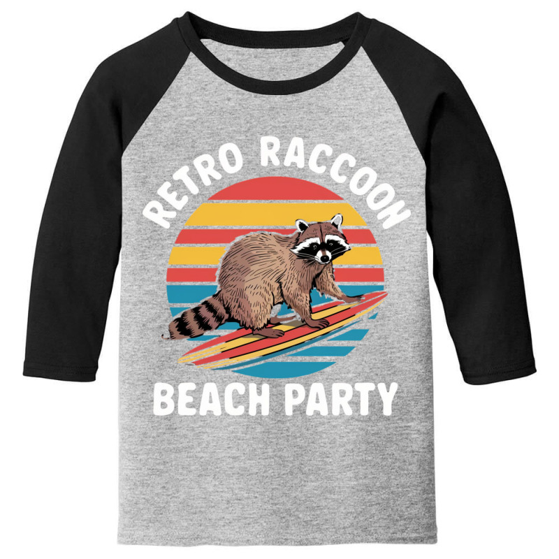 Retro Raccoon Beach Party Youth 3/4 Sleeve by John Nichols | Artistshot