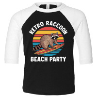 Retro Raccoon Beach Party Toddler 3/4 Sleeve Tee | Artistshot