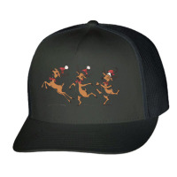 Three Bizarre Reindeer Celebrate Christmas Trucker Cap | Artistshot