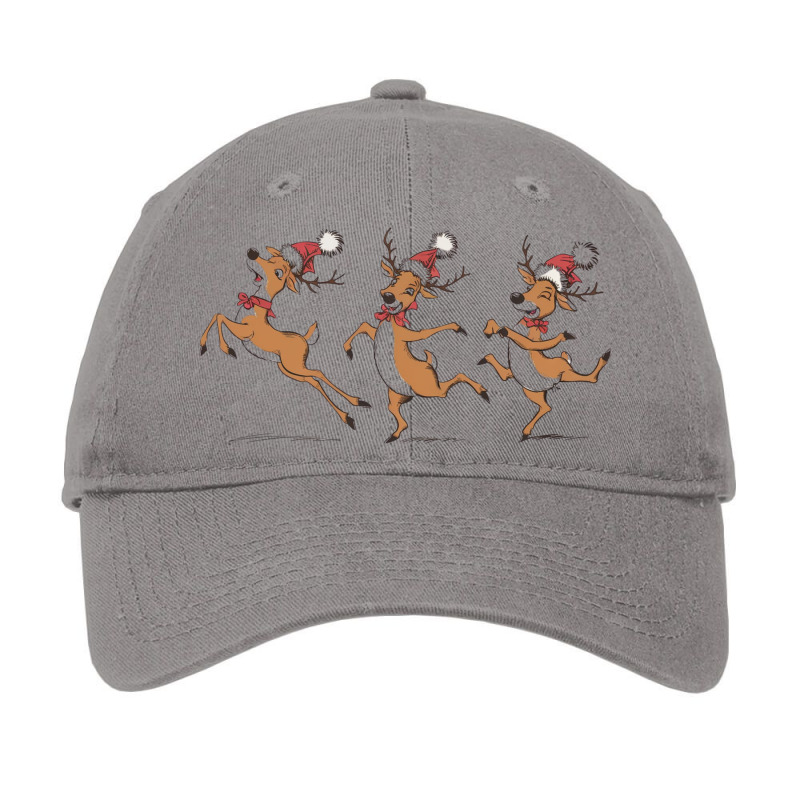 Three Bizarre Reindeer Celebrate Christmas Adjustable Cap by John Nichols | Artistshot