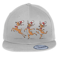 Three Bizarre Reindeer Celebrate Christmas Flat Bill Snapback Cap | Artistshot