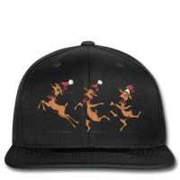 Three Bizarre Reindeer Celebrate Christmas Printed Hat | Artistshot