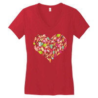 Ice Cream Heart Funny Summer Ice Cream Lover Ice Cream Heart T Shirt Women's V-neck T-shirt | Artistshot