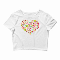 Ice Cream Heart Funny Summer Ice Cream Lover Ice Cream Heart T Shirt Crop Top | Artistshot