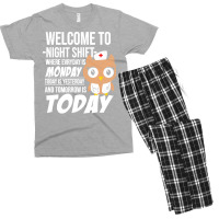 Nurse T  Shirt Welcome To Night Shift Where Everyday Is Monday Owls Nu Men's T-shirt Pajama Set | Artistshot