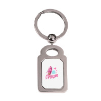 Ice Cream Soft Ice Cream T Shirt Silver Rectangle Keychain | Artistshot