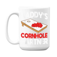 Daddy's Cornhole Partner Father's Day T Shirt 15 Oz Coffee Mug | Artistshot