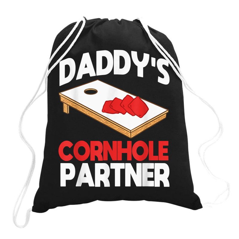 Daddy's Cornhole Partner Father's Day T Shirt Drawstring Bags | Artistshot