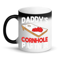 Daddy's Cornhole Partner Father's Day T Shirt Magic Mug | Artistshot