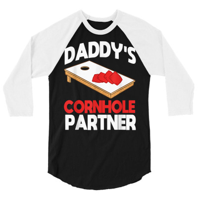 Daddy's Cornhole Partner Father's Day T Shirt 3/4 Sleeve Shirt Designed By Vanthi