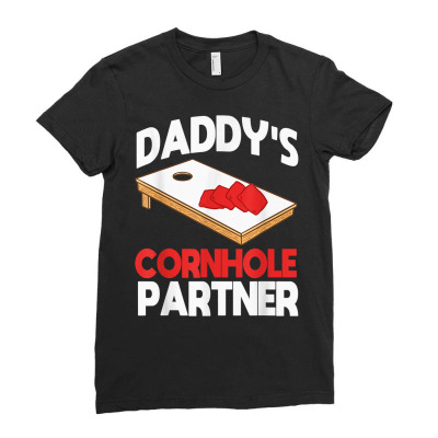 Daddy's Cornhole Partner Father's Day T Shirt Ladies Fitted T-shirt Designed By Vanthi