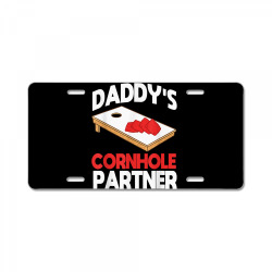 daddy's cornhole partner father's day t shirt License Plate | Artistshot