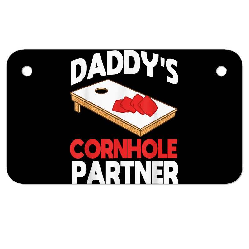 Daddy's Cornhole Partner Father's Day T Shirt Motorcycle License Plate | Artistshot