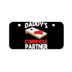 daddy's cornhole partner father's day t shirt Bicycle License Plate | Artistshot