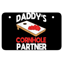 daddy's cornhole partner father's day t shirt ATV License Plate | Artistshot