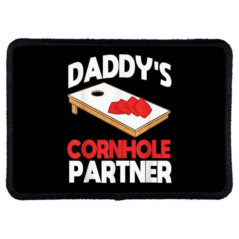Daddy's Cornhole Partner Father's Day T Shirt Rectangle Patch | Artistshot
