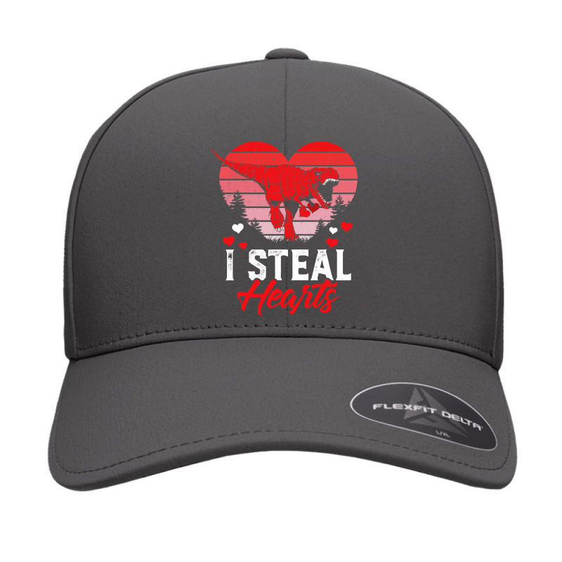 I Steal Hearts Tshirt Valentines Day Dinosaur Boys Kid (19) Seamless Cap | Artistshot