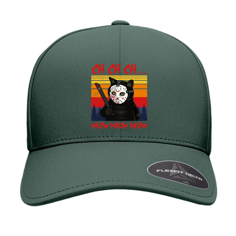 Chchch Meow Meow Horror Cat Bloody Knife Hilarious Halloween 147 Seamless Cap by peafowl | Artistshot