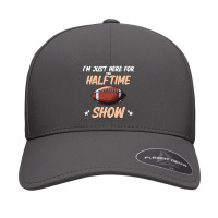 Im Just Here For The Halftime Show Funny American Football Seamless Cap | Artistshot