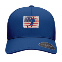 Lacrosse 4th Of July Gift American Flag Usa  Ball Stick Premium Seamless Cap | Artistshot