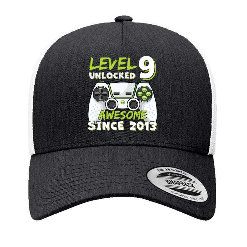 Nine 9yr Bday Son Boy Funny Gamer 9th 9 Years Old Birthday Yupoong Trucker Cap by CUSER3146 | Artistshot